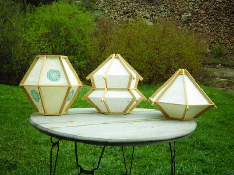 Shoji lamps wood and rice paper