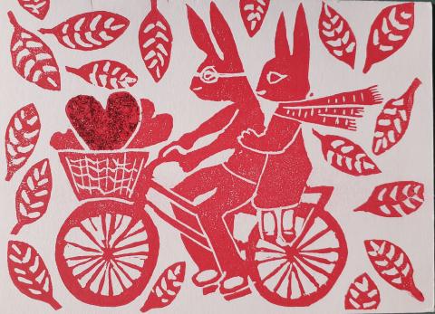 bunnies on a bike