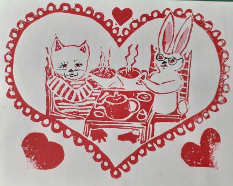 bunny and kitty tea